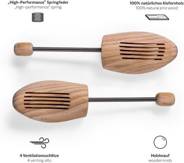 Blumtal Shoe Stretcher for Women and Men - Shoe Expander as Crease and Fold Protector made of Solid Wood, Breathable, Various Sizes, Also for Boots or Sneakers