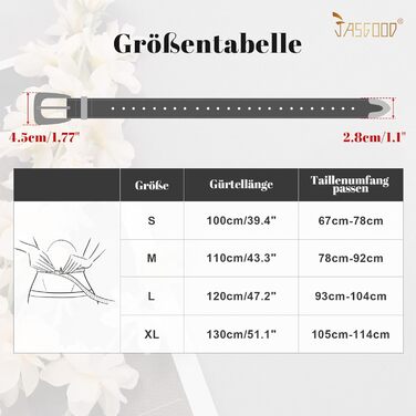 Жіночий шкіряний ремінь JASGOOD з золотою пряжкою, вінтажний панк-рок, модний ремінь з шипами для джинсів та повсякденного носіння, класичний чорний, 130 см: для розміру 105-114 см