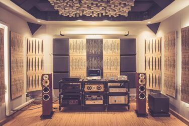 Набір акустичних басових пасток для кутів PULSE-100mm (4 шт), 50x50x10 см, колір горіх — звукопоглинаючі панелі для студії звукозапису