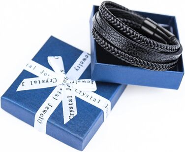 Чоловічий шкіряний браслет, чорний, коричневий, синій, плетіння, 21 см, подарунок для чоловіків, браслет для тата, День батька