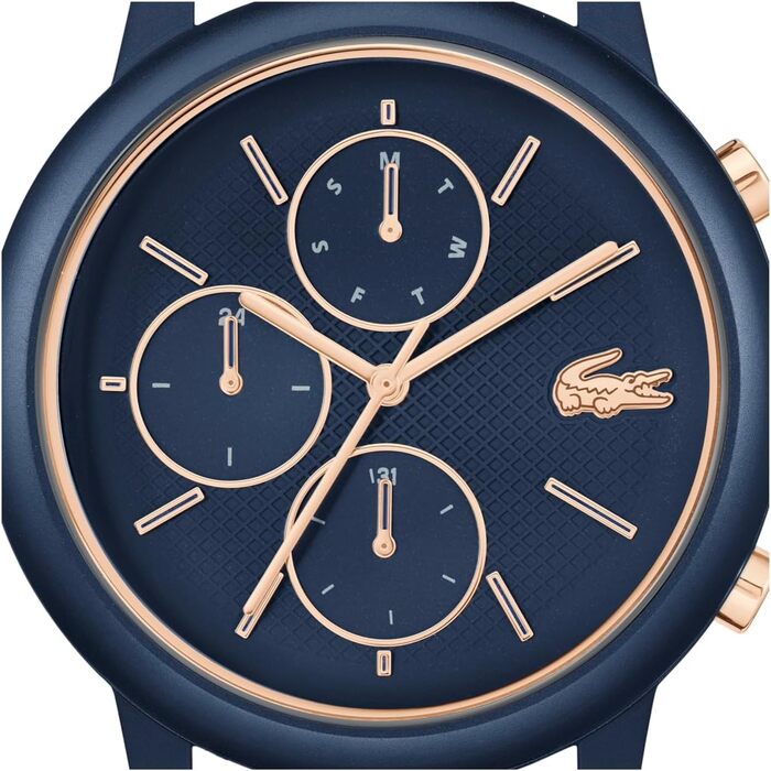 Годинник чоловічий Lacoste 12.12 Move кварцовий силіконовий синій/зелений/чорний