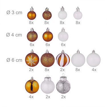 Relaxdays Set of 101 Christmas Baubles