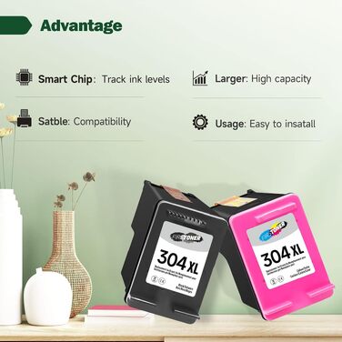 Комплект картриджів 304XL (чорний та кольоровий) для принтерів HP Envy 5000, 5010, 5020, 5030, 5032 та HP DeskJet 2600, 2620, 2622, 2630, 2633, 3720, 3750