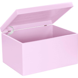 Large Wooden Box with Lid - All-Purpose Wooden Box - Storage Box | Toy Chest - Gift Packaging | Decorative Box for Crafting FSC® (approx. 40 x 30 x 24 cm | XL, Pink)