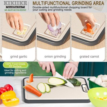 Дошка для нарізання Titan, двостороння, з чистого титану, кухонна, безпечна для продуктів харчування, з антипригарним покриттям, довговічна та легка у митті, 39 x 28 см