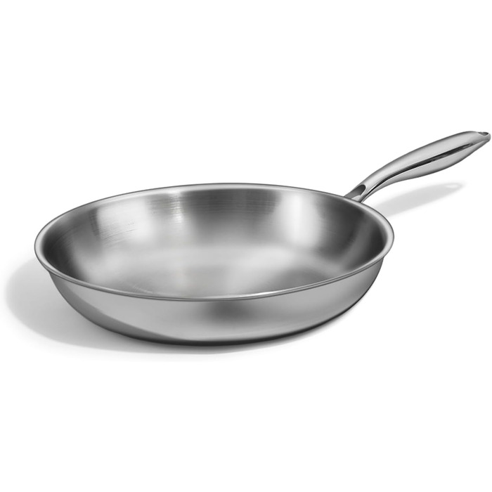 Сковорода Deedro 28 см, індукційна, нержавіюча сталь, без покриття, для всіх типів плит, знімний ручка, можна використовувати в духовці та мити в посудомийній машині