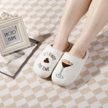 Тапочки домішки жіночі чоловічі м'які плюшеві ретро, теплі, зручні, з антиковзким покриттям, сліпони, білий ведмедик, 40/41 EU