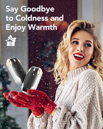 Електричні грілки для рук PHEJIE, 2 шт. - 3 режими нагріву, портативні, для активного відпочинку, кемпінгу, гольфу, подарунок для жінок та чоловіків (чорний/білий)