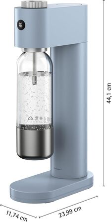 WMF Element One: Автоматичний содовий апарат з нержавіючої сталі, 3 рівні газування, лава (світло-блакитний)