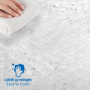 Шторка для душу Ecooe 3D ромби, прозора, 100% EVA, водонепроникна, антигрибкова, 240x200 см, з 16 кільцями, для ванної кімнати, товщина 0,15 мм