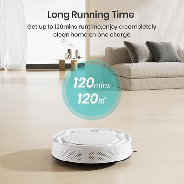 Робот-пилосос LEFANT M2 Pro з автоматичною системою очищення контейнера, лазерною навігацією та картографією, індивідуальним налаштуванням, уникненням перешкод та потужністю 6000 Pa, ідеальний для видалення шерсті тварин, білий (M210P)