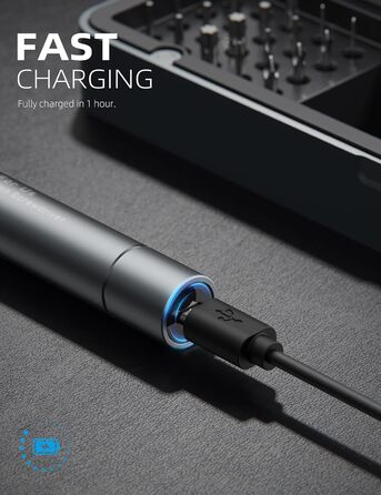 iFu Mini Електричний Шуруповерт Преміум 90 в 1 з LED Підсвіткою та Магнітними Бітами для Ремонту Телефонів, Ноутбуків, Годинників та Іншої Електроніки - Сіро-зелений