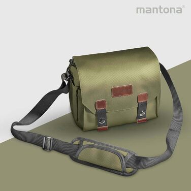 Сумка для фотоапарата Mantona Milano Vintage (оливково-зелена, маленька) для DSLR та бездзеркальних камер + аксесуари