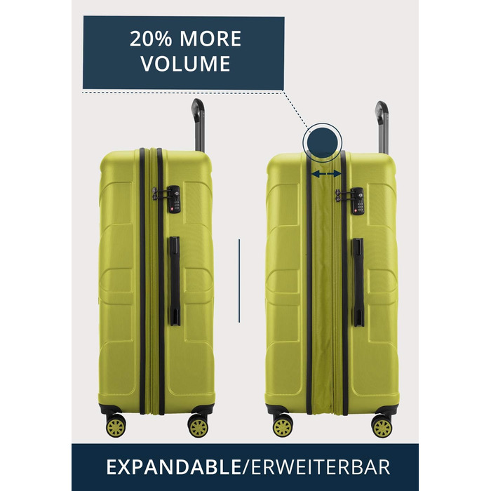 Чохол-валіза Suitline з жорстким корпусом, XL, 76 см, 96-110 літрів, ABS матовий, з TSA замком