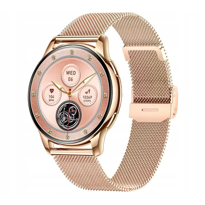 Смарт-годинник Torica SmartWatch AMOLED, 300 мАг, з функцією дзвінків та тонометром, золотий