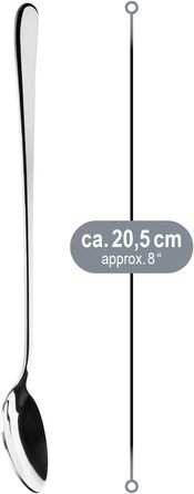 Набір з 12 ложок для напоїв з нержавіючої сталі COM-FOUR® - ложки для лате макіато, коктейлі, десерти (20-20.5 см)