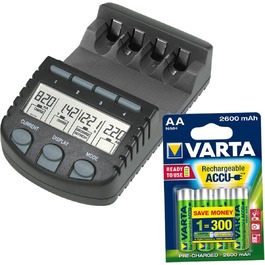 Зарядний пристрій Technoline BC 700 Set для акумуляторів V56706 чорного кольору (BC 700 Set з акумулятором V5716 (2600mAh))