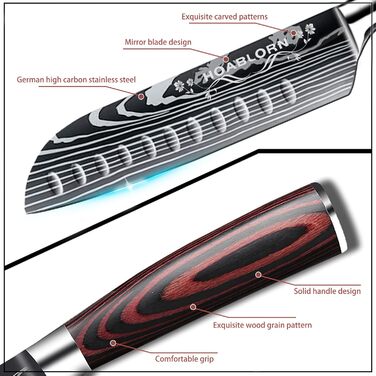 Набір кухонних ножів Hoablorn 15 предметів з блоком: високоякісний набір ножів з дерев'яним блоком, ідеальний для дому та як подарунок