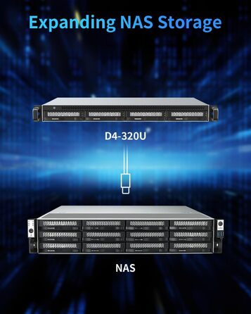 TERRAMASTER D4-320U: 4-слотове HDD корпус для монтажу в стійку з USB 3.2 Gen2 та 10 Gbit/s інтерфейсом, Hot-Swap, Plug-and-Play (без жорсткого диска)