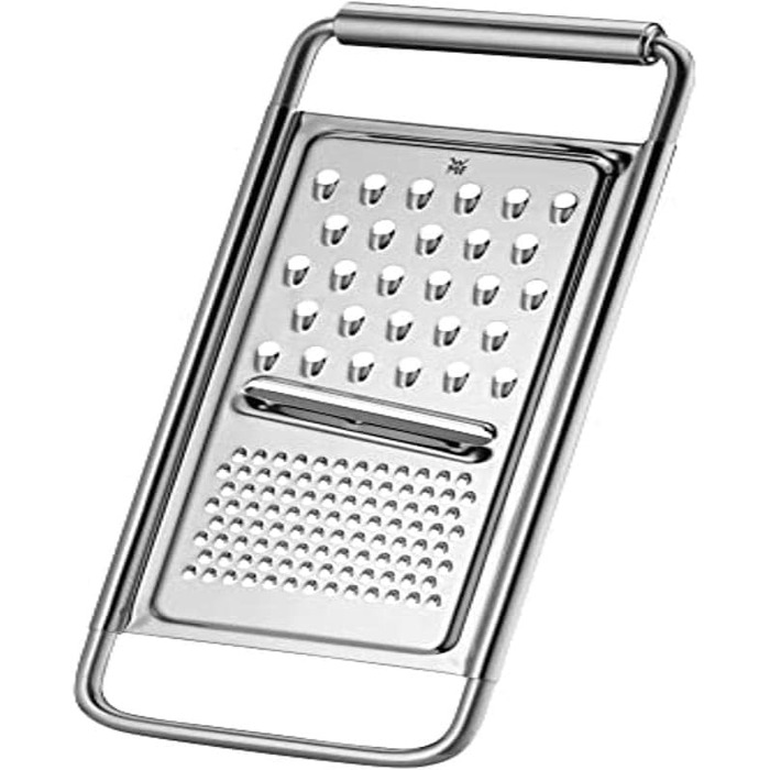 Терезка кухонна WMF Gourmet з нержавіючої сталі, 30 x 12 см, 3в1: тертка та шинковка, Cromargan, 3 поверхні тертки, ідеальна для тертя картоплі, з шинковкою для огірків, придатна для миття в посудомийній машині