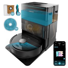 Робот-пилосос та робот-мийник Cecotec Conga X50 X-Treme з автопорожненням та керуванням через додаток. Лазерна навігація, інтелектуальне картографування, 15000Pa, 240хв автономії, знімне моп, база з 3 резервуарами