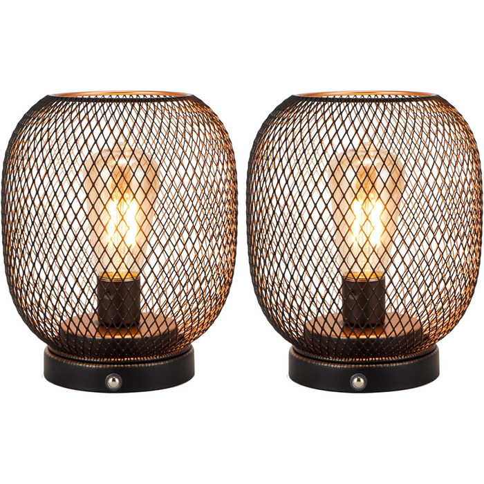 Настільна лампа JHY DESIGN Gold Schwarz: 2 шт. з LED-лампочками, чорний та золотий, для спальні, вітальні, вечірки, саду