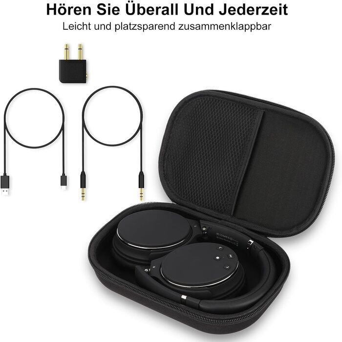 Бездротові навушники з активним шумозаглушенням Srhythm NC25, Bluetooth, Hi-Fi звук, глибокий бас, NFC, вбудований мікрофон, чорні