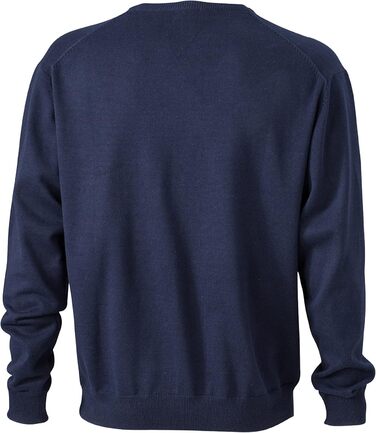 Кардиган чоловічий James & Nicholson V-подібний виріз, XXL, блакитний (темно-синій)