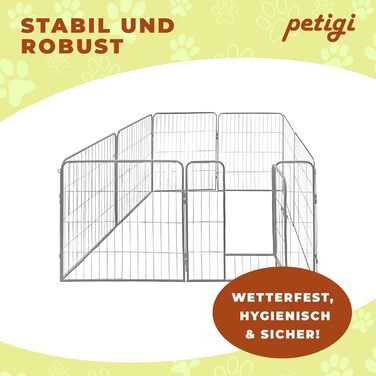 Вольєр для цуценят Petigi, розкладний, сталевий, з порошковим покриттям, розмір 80x80 см, сітка 47 мм