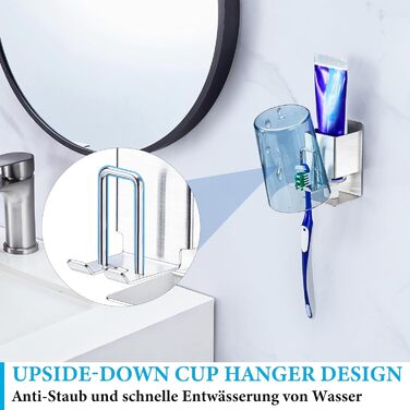 Настінний тримач для зубних щіток (2 шт.), без свердління, для електричних зубних щіток, самоклеючий, срібний