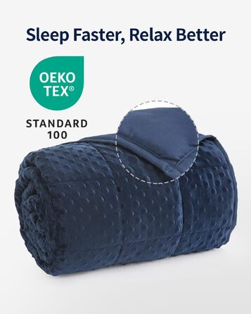 Обтяжена ковдра Mr. Sandman для дорослих, Queen Size, 152x203 см, 6.8 кг, темно-синя (Marineblau) — м'яка терапевтична ковдра для глибокого сну та релаксації, підтримує спокій, підходить для прання в машині
