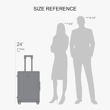 Чемодан-тележка LEVEL8, валіза на коліщатках, валіза з жорстким корпусом, 4 колеса, ручна валіза, TSA, 100% полікарбонат, мікро-діамантова текстура, великий (66см, 65л, чорний) A Schwarz M (66x44x26.5CM,65л)