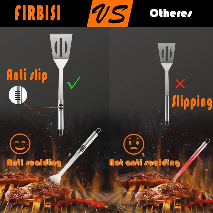 Набір інструментів для гриля з нержавіючої сталі, 12 предметів: лопатка, виделка, ніж, щітка, щипці, шампури, відкривачка для пляшок, аксесуари для гриля на природі