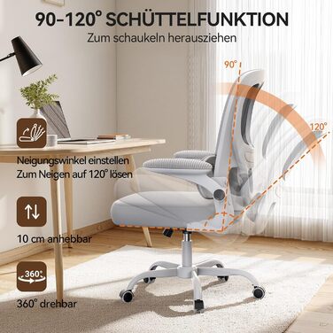 Офісний стіл Naspaulro: ергономічне крісло з регульованою підголівником, підлокітниками та підтримкою попереку. Динамічний поворотний стіл з дихаючою сіткою для дому та офісу (Сірий 2, без підголівника)