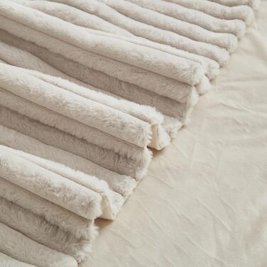 Плюшевий м'який плед Luofanfei 180x200, салатовий/бежевий, з ефектом 