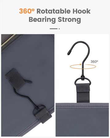 Чоловіча/Жіноча косметичка OVEVOOK водонепроникна для підвішування з гачками, велика з відділенням для прикрас (Сірий, M-Update)