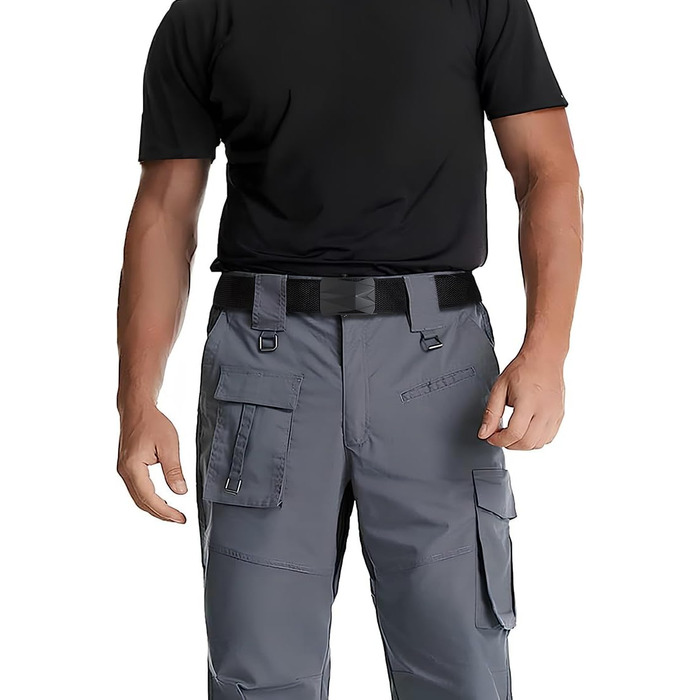 Чоловічий тактичний ремінь з нейлону, велика ширина, автоматична пряжка без отворів. Чорний, 110-200 см (для талії 166-175 см). У подарунковій коробці.