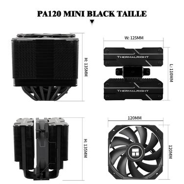 Thermalright Peerless Assassin 120 MINI White – кулер для CPU з 6 heatpipes, 120mm вентилятор, підтримка AM4/AM5/Intel LGA 1851/1700/1150/1151/1200/2011