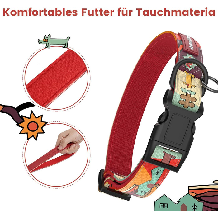 Набір повідка та нашийника для собак, регульований, для щоденних прогулянок, червоний, XS (22-30 см, повідка 1.5 м)