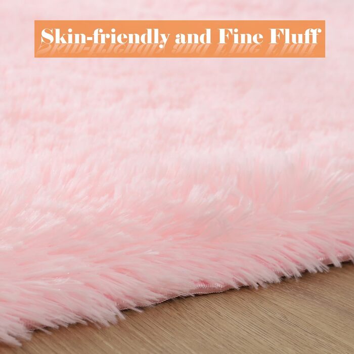 Килимок для вітальні Gsogcax 120x160 см, пухнастий, з антиковзаючим покриттям, рожевий, для дому