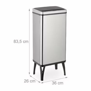 Relaxdays Stainless Steel Trash Can with Sensor
