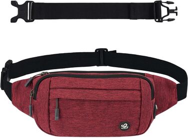 WATERFLY Поясна сумка на пояс для чоловіків та жінок: спортивна сумка на талію, поясна фанка, для подорожей, прогулянок з собакою, активного відпочинку (Тьмяно-червоний)