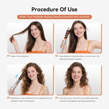 Air Styler Hair Stylers Airbrush 5-в-1: мультистайлер, фен-щітка, 800W, для об'єму, локонів, випрямлення та сушіння волосся (срібний)