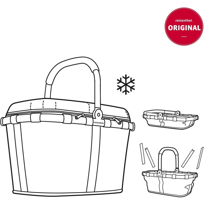 reisenthel Carrybag Iso in Black – Stable shopping bag with cooling function – Elegant and water-repellent design with a lockable lid