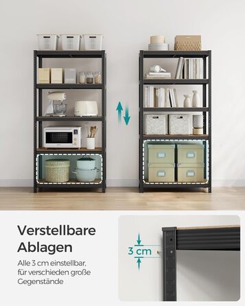 SONGMICS 2-Tier Industrial Bookshelf & Storage Rack - 40 x 90 x 180 cm