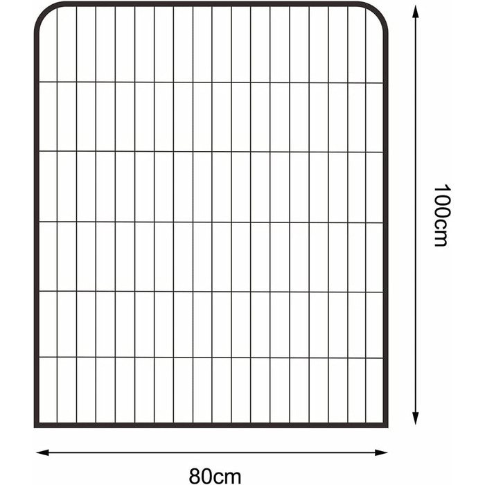 Lionto Загін для цуценят та дрібних тварин з міцного металу, 80x80 см, розширюваний загін для цуценят у квартиру, огорожа для собак у сад, з дверцятами з замком, стійкий до погодних умов, 8 елементів (розмір 3: Ш 77 см / В 100 см)