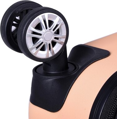 Набір валіз 3er - міцні валізи з ABS-корпусом, TSA-замок, розширюваний об'єм - M, L, XL, захист кутів, 360° колеса, телескопічна ручка, підходить для ручної поклажі & можна складати (персиковий)