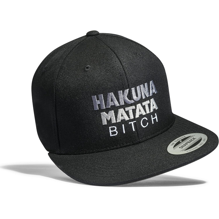 Кепка Snapback Baddery Cap Flexfit Hakuna Matata - чорний колір, універсальний розмір для чоловіків та жінок