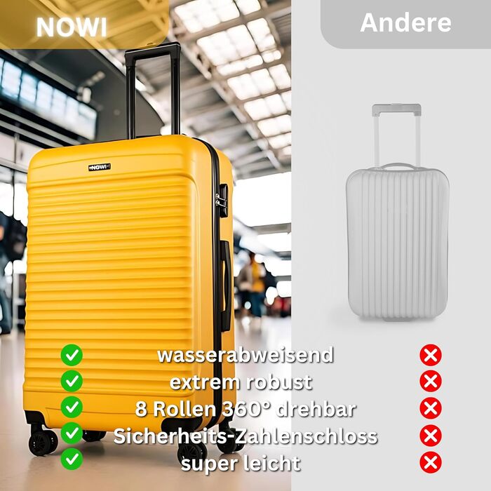 NOWI® Валіза-кофр для ручної поклажі 55x40x20 см, 34л, зелений, підходить для Ryanair, Lufthansa та інших авіакомпаній