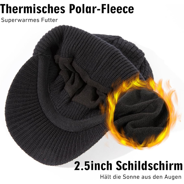 Шапка в'язана з мериносової вовни PolarWool™ TOP-EX, чоловіча/жіноча, з підкладкою з флісу, для зими, біг, катання на лижах, M-XXL, чорна